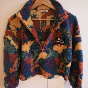 Cropped 1/4 Zip Fleece Jacket - Size 6